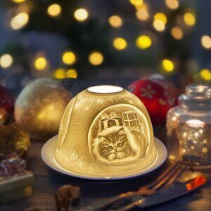 Christmas Kitty Kitten Cats fairy lamp Lithophane